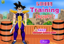Gohan Training Dress Up 2 Title Screen